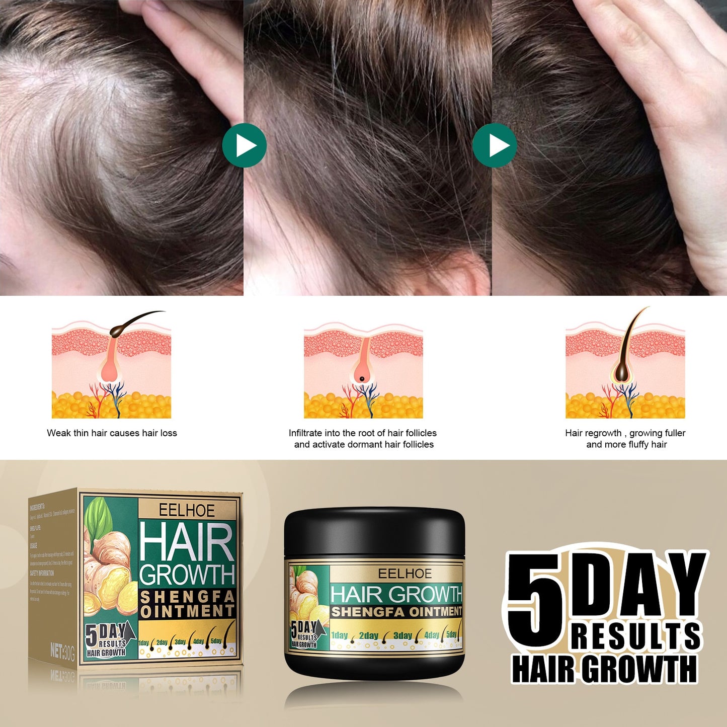 HAIR-GROWT 5 DAY® │HYDROCERA REPARADORA Y ALISADORA 5 DAY│⭐⭐⭐⭐⭐