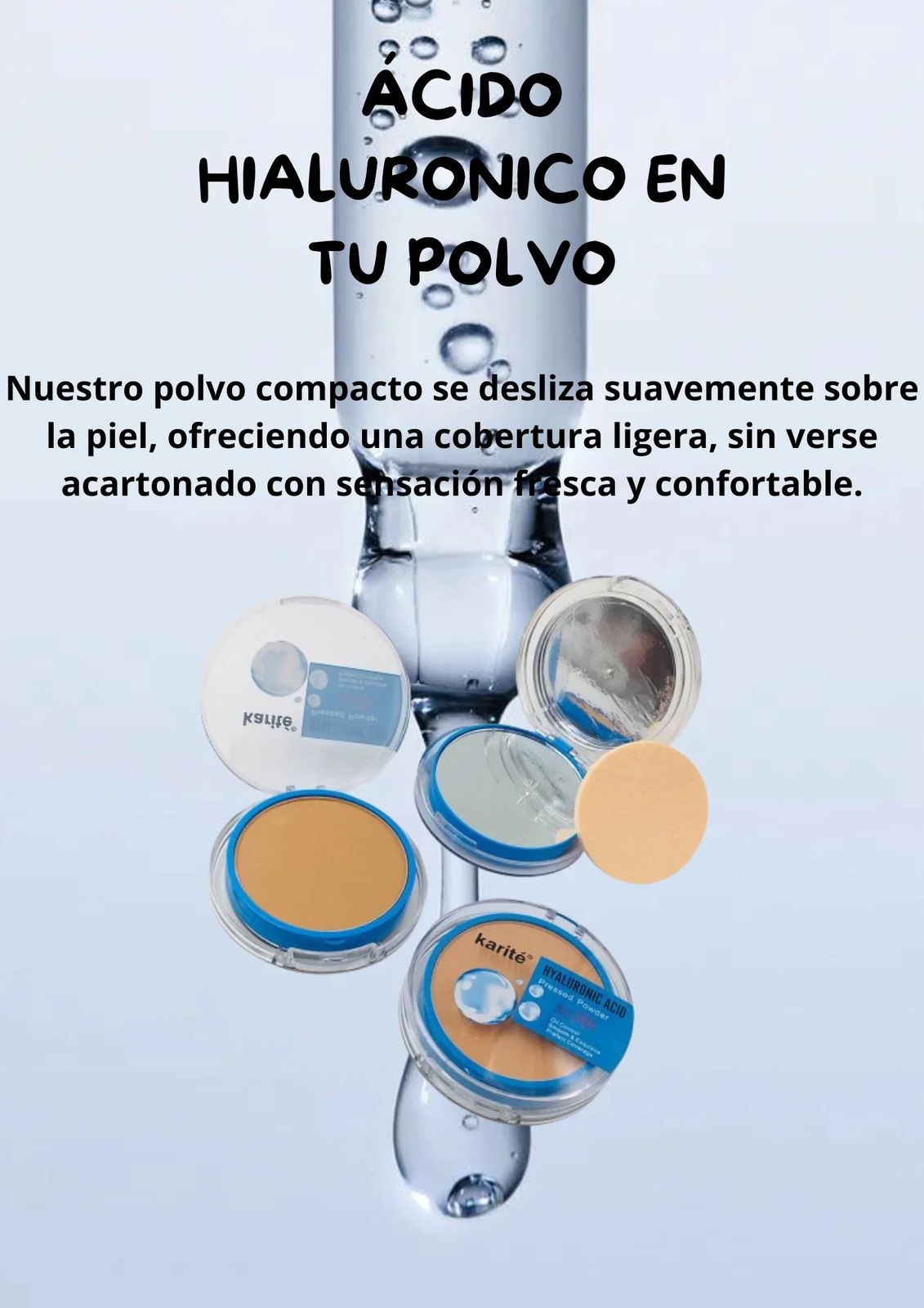 Hyaluriskin⭐️⭐️⭐️⭐️⭐️POLVO COMPACTO CON ACIDO Y HIALURONICO